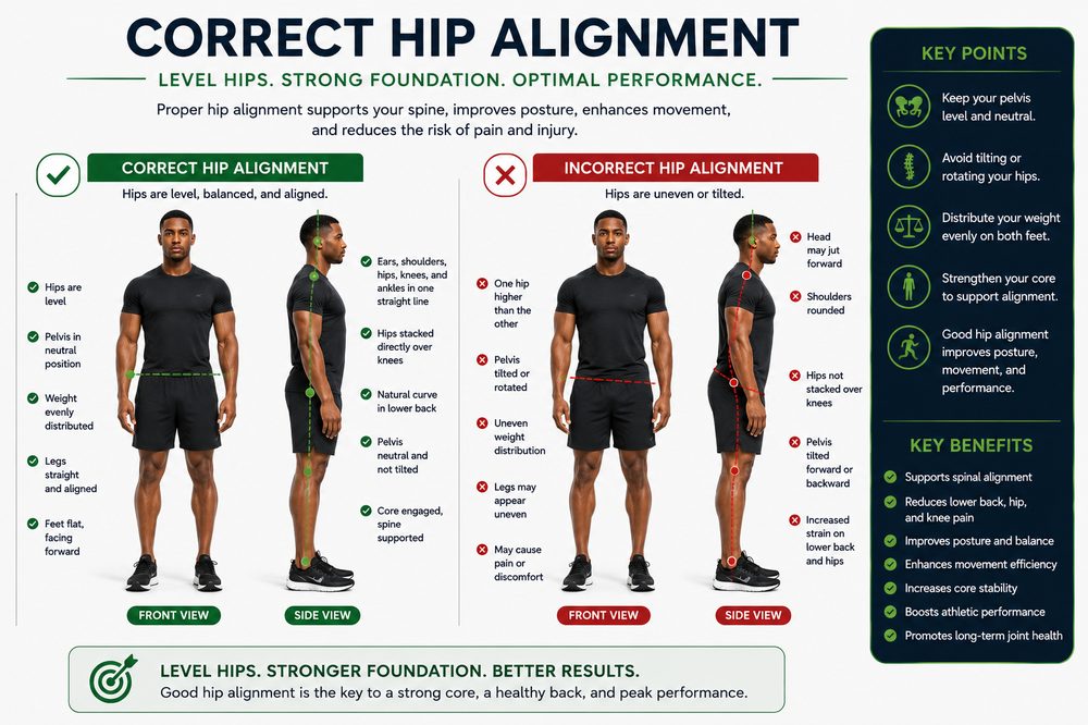 Correct hip alignment