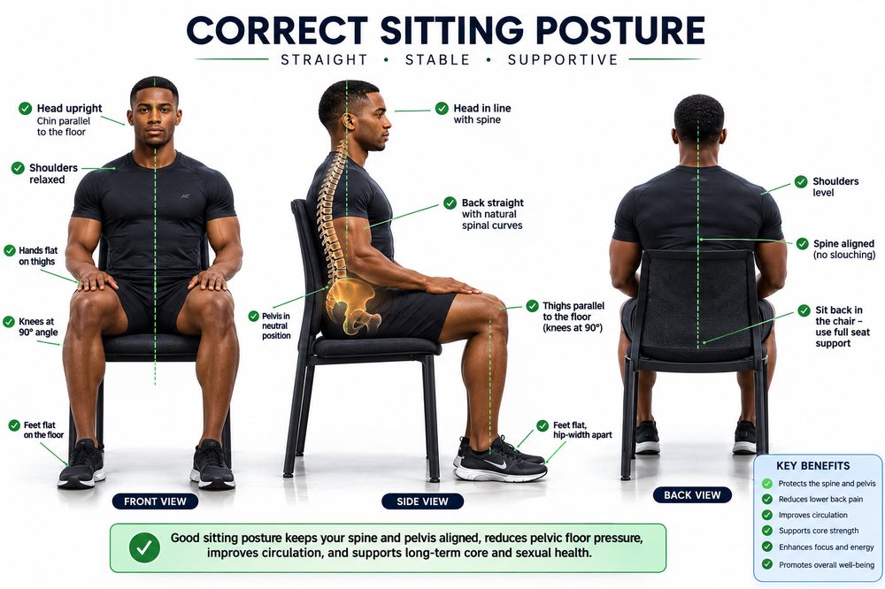 Correct seated exercise posture