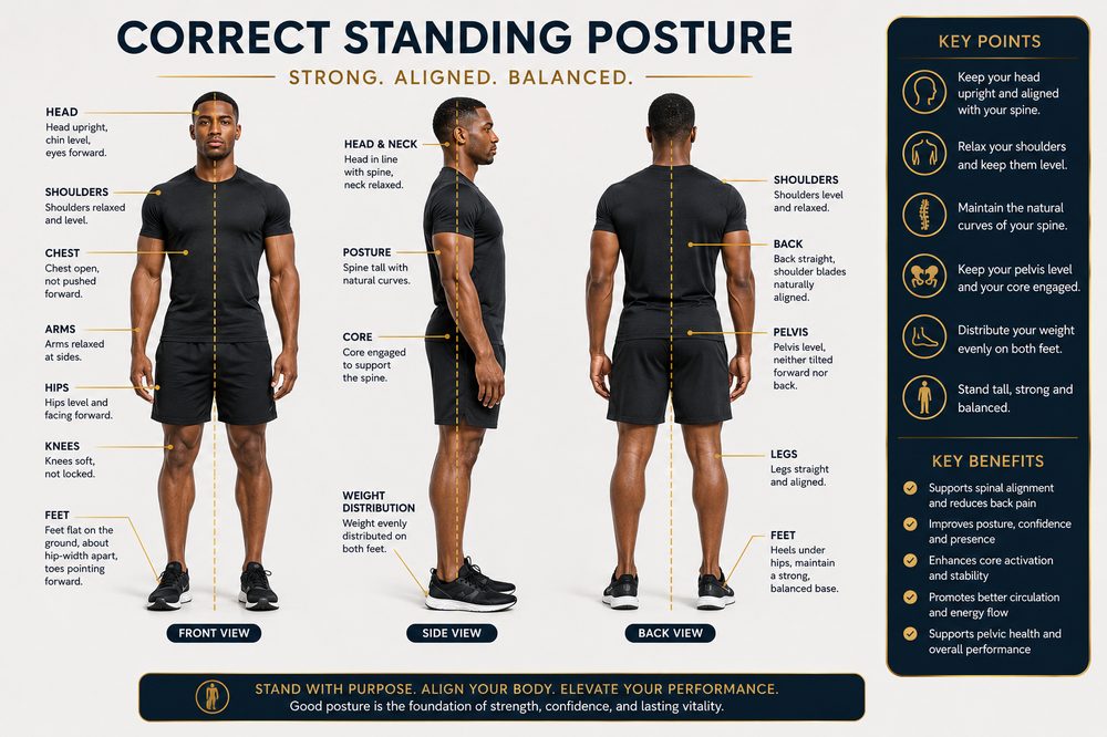 Correct standing exercise posture