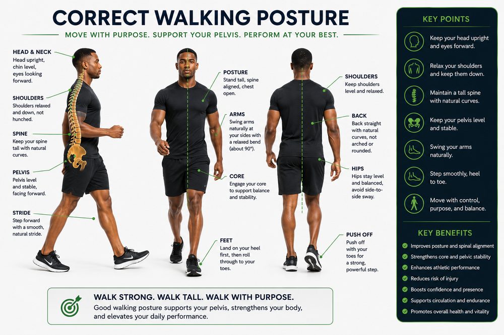 Correct walking posture